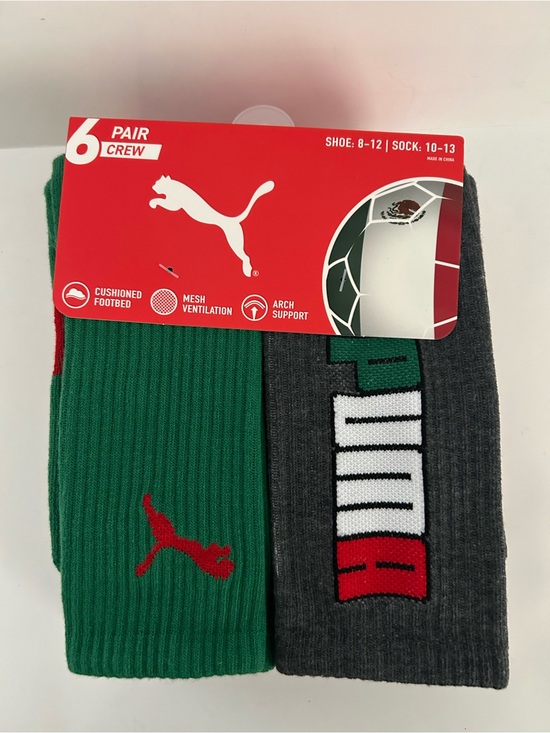Puma Other - Mexico Puma Men’s Crew Socks 6-Pack